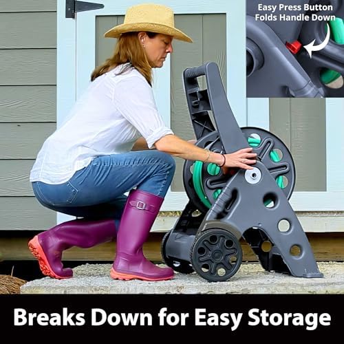 Liberty Basics 514-G Two Wheel Resin Hose Cart, Gray - Image 7
