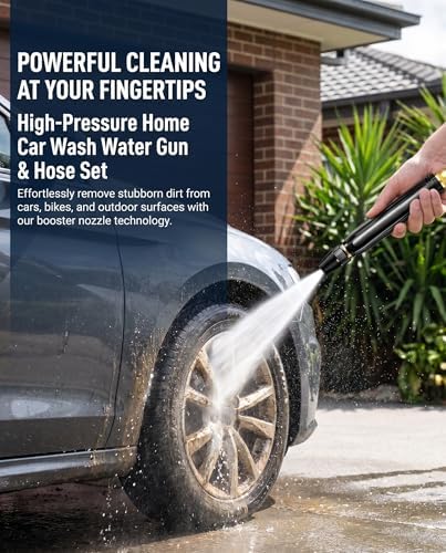 Heavy Duty Metal High Pressure Hose Nozzle, Adjustable Modes Quick Connect Water Spray Gun for Car Wash Garden Outdoor Cleaning Pet cleaning (40 meters, Water gun head + plastic connector + hose) - Image 6