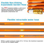 Expandable Retractable Garden Hose Brass Fittings (75ft Expanded) - Image 4
