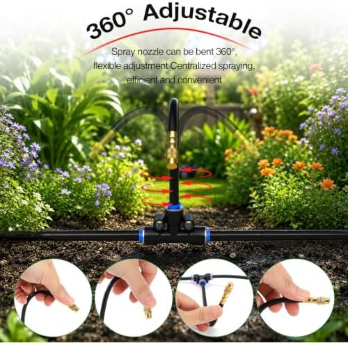 Bluepro 200FT Drip Irrigation System with 360° Adjustable Copper Nozzles - Image 2