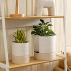 Nihow Ceramic Self Watering Plant Pot for Indoor Plants, 8 Inch,White - Image 5