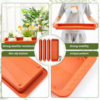 Cinnvoice 4 Pcs 24 x 8 x 1.6 Inch Rectangle Plant Saucer Tray, Terracotta - Image 3