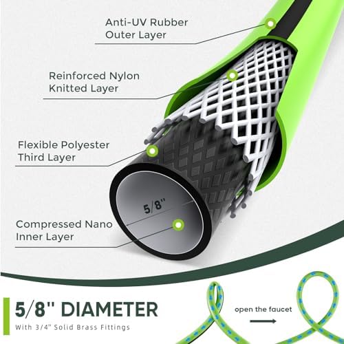 Garden Hose 75ft x 5/8",Short Garden Water Hose Heavy Duty - Image 2