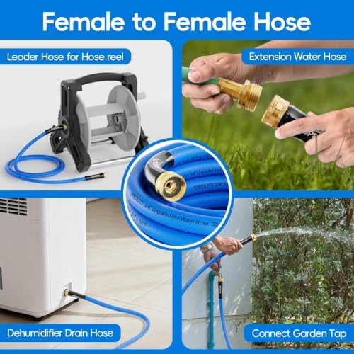 SPECILITE Female to Female Hot/Cold Garden Water Hose 20 ft x 3/4", Blue - Image 5