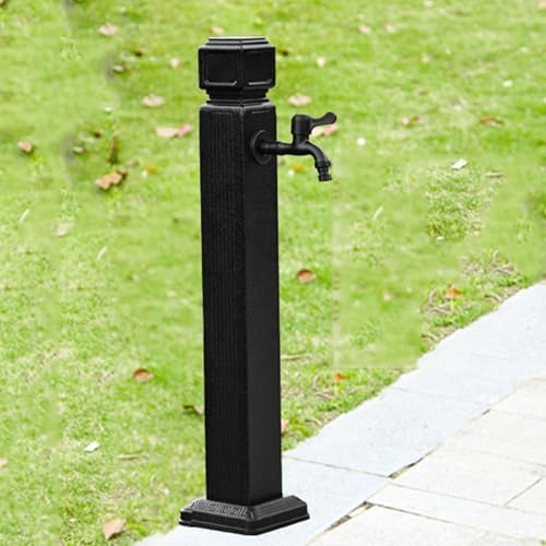 Freestanding Garden Water Column with Faucet,Outdoor Stainless Steel Frost Proof Square Water Column Garden Hose Holder,Yard Water Dispenser Hydrant Water Feature Fountain,for Garden Irrigation by Unknown