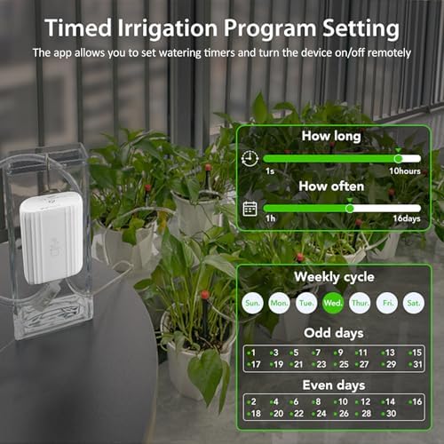 Fabater WiFi Automatic Plant Waterer, App Control Smart Plant Watering Device with Timer, Water Shortage Alert, Irrigation Records for 10 Plants, Indoor Outdoor Watering System - Image 6