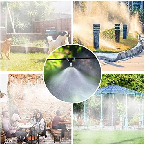 Outdoor Misting Cooling System kit, Misting Line + Drip-Proof Brass Misters + 24V Silent Pump, Garden Cooling System DIY Micro Drip Irrigation System for Patio, Garden, Lawn, Home Irrigation, Black - Image 6