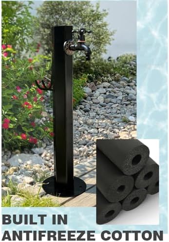 304 Stainless Steel Cylindrical Vertical Garden Water Column with Hose Stand ,Outdoor Anti-Freeze Faucet Column Watering Fountain Irrigation Post,Yard Water Dispenser Hydrant Floor Mount Water Tap - Image 4