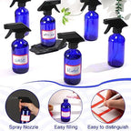 Norme 12 Pcs 8 oz Glass Spray Bottles, Funnels and Labels, Blue, Classic - Image 3