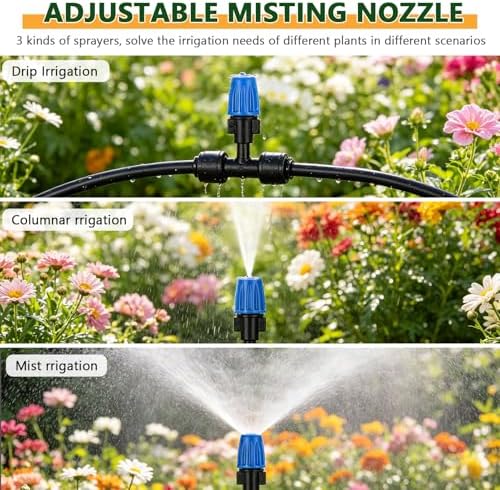 New Quick Connect Drip Irrigation System, Automatic Mist Irrigation Kit with Replaceable Tubing and Misting Nozzles for Garden, Greenhouse and Lawn - Image 2