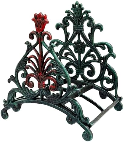 Decorative Garden Hose Holder, Hose Hanger, Heavy Duty Cast Iron Garden Yard Water Pipe Holds, Wall Mounted Hose Butler, Hose Rack Reel, 50FT 75FT 100FT Water Hose Bulter Storage (rose) - Image 4