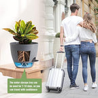 UOUZ Large Self Watering Pots, 12/10/9 Plastic Planters with High Drainage Holes and Deep Reservoir for Indoor Outdoor Garden Plants and Flowers, Grey Speckles - Image 5