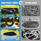Halfjuly Garden Hose 100FT, Flat Non-Expandable Lightweight Water Hose, Durable Flexible Heavy Duty No Kink Design with 3/4" Fittings, 10 Way Spray Nozzle for Outdoor Yard Lawn - Image 4