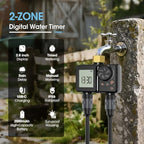 2 Zone Smart Watering Timer, Programmable Garden Hose Sprinkler Timer with Rain Delay for Yard Lawn Irrigation System (BSP3/4” Thread) - Image 6