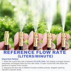 M METERXITY 1-Set Brass Misting Nozzles Tees, 12inch/30cm Tube Len 3-in-1(Dripping, Spraying, Shutoff) Adjustable Copper Water Mister Sprayer for 0.31"/8mm Tubing Irrigation [Gold Tone/Black] - Image 6