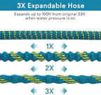 Expandable Garden Hose 100ft, 2026 New Flexible Water Hose 100 ft with 10 Function Nozzle, Solid Brass Fittings, Lightweight, No Kink, Leak-proof, Durable Expanding Hose for Gardening, Car Washing - Image 2