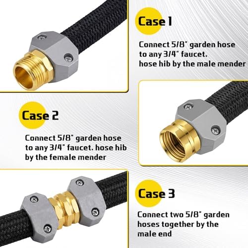 48 Pcs Garden Hose Repair Connector with Clamps, Male and Female - Image 5