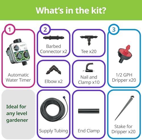 Raindrip R560DP Drip Watering System, Automatic Drip Irrigation System with Timer for Containers and Hanging Baskets, Waters up to 20 Plants, Includes 20 Drippers, Black - Image 6