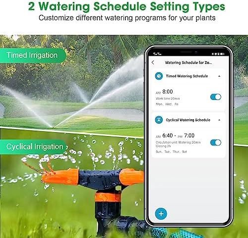 WiFi Hose Timer with Brass Inlet, 2-Zone Sprinkler Timer for Irrigation - Image 3