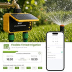 Sprinkler Timer, Solar WiFi Water Timer for Garden Hose, 2 Zone Water Sprinkler with Rain Sensor and Manual Mode via APP/Voice Control, Automatic Irrigation Control System for Lawns, Yard and Pool - Image 4