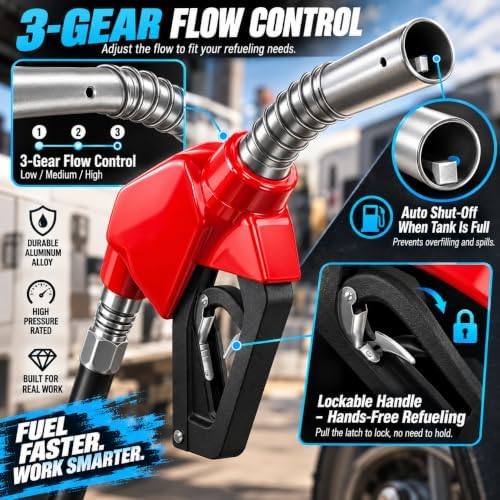 SILVEL 1 Inch Diesel Fuel Hose Reel 50 ft Retractable Spring Rewind - Image 6