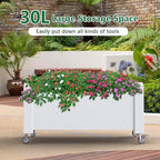 Vixzen Raised Garden Bed with Wheels Outdoor,Resin Weatherproof Planter Box with Drain Hole and Water Level Detector,for Planting Plants Vegetables(Ashen 30.04"×17.72"×17.56" - Image 4