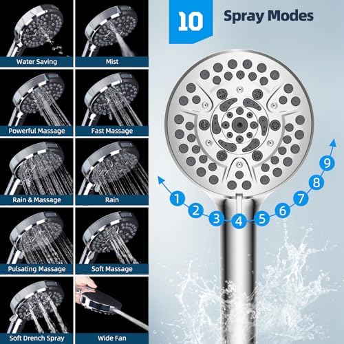 Hibbent All Metal cUPC Certified High Pressure Rainfall 10'' Shower Head - Image 5