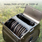 Giraffe Tools SW5 Metal Hose Reel Box, Heavy Duty Garden Hose Storage Reel Hideaway, Crank Handle, 150ft 5/8" Hose Capacity, Green - Image 3