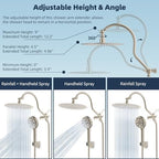 Hibbent All Metal cUPC Certified Shower Head, 10'' Rainfall Shower Head - Image 6