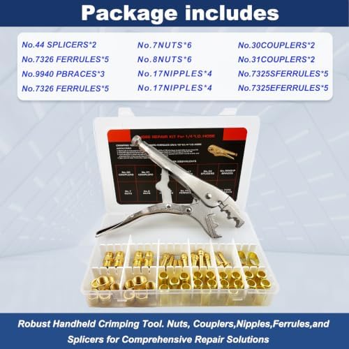54PCS PK-26 1/4" I.D.Torch Hose Repair Kit, Oxygen Acetylene Hose Repair - Image 3