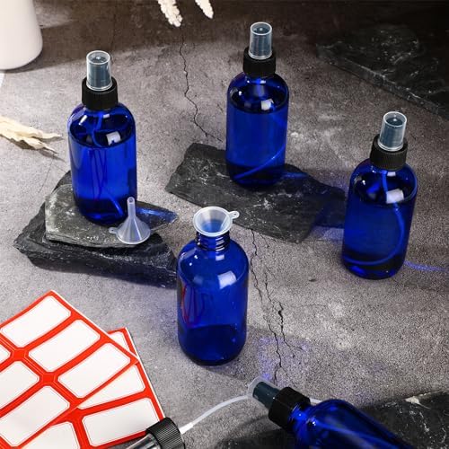 Norme 12 Pcs 8 oz Glass Spray Bottles, Funnels and Labels, Blue, Stylish - Image 7
