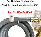 30FT 3/4" ID Natural Gas Hose with 3/4 Quick Connect for Standby Generators, Long Gas Flex Line Hose for NG/LP Propane Appliances Construction Heaters, Tool Included - Image 7