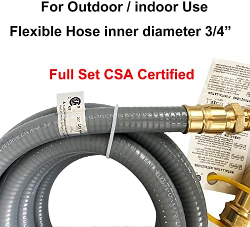 30FT 3/4" ID Natural Gas Hose with 3/4 Quick Connect for Standby Generators, Long Gas Flex Line Hose for NG/LP Propane Appliances Construction Heaters, Tool Included - Image 7