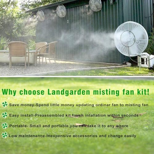 Outdoor Misting Fan Kit for a Cool Patio Breeze,Water Mister Spray for Cooling Outdoor,32FT (10M) Misting Line + 5 Brass Mist Nozzles + a Brass Adapter(3/4) Fit to Any Outdoor Fan - Image 4