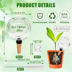 6 Pack 26oz Extra Large Self Watering Globes with 2 Brushes - Image 2