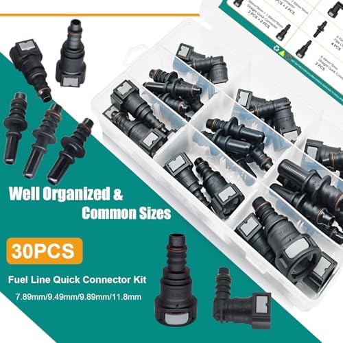 Fuel Line Quick Connect Fittings, 30pcs Fuel Line Repair Kit, 13 Size - Image 4