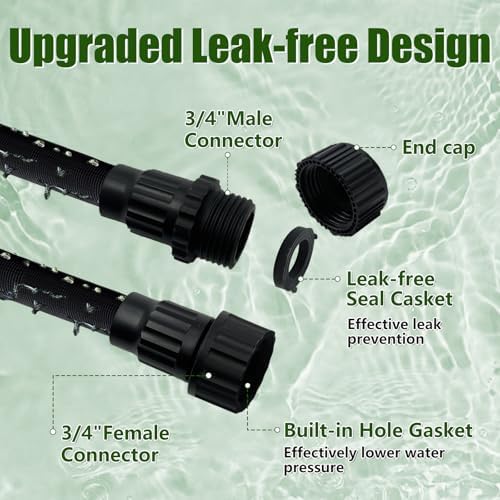 Soaker Hose 100FT, Thickened Flat Soaker Hoses for Garden 100 ft 2 pack - Image 3
