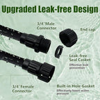 Soaker Hose 100FT, Thickened Flat Soaker Hoses for Garden 100 ft 2 pack - Image 3