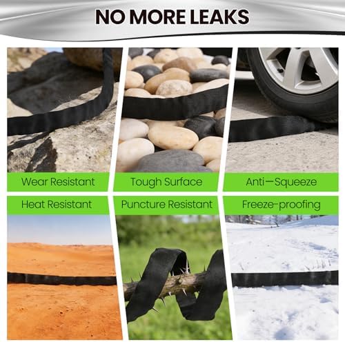 100FT Non-Expandable Garden Hose Lightweight Flexible Water Hose With Sprayer Nozzle High Pressure Kink Resistant & Leakproof Durable Portable For Yard Garden Lawn - Image 5