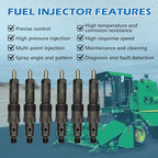 6pcs | AR101885 | AR74665 | Fuel Injector | Compatible with John Deere 6404 6466 Tractor 4040 4240 4440 4050 4250 4450 4350 Excavator 690B 892DLC | - Image 5