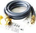 10 Feet 1/2 ID Natural Gas Hose Conversion Kit, Propane Gas Grill Quick Connect/Disconnect Hose Assembly with Adapter 1/2" Flare to 3/8" Female Flare(Measures 5/8") for Outdoor NG/Propane Appliance by GRILLJOB
