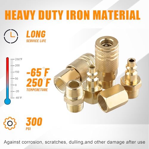 32 PCS Air Coupler & Plug Kit,1/4 Inch Body Size x 3/8 Inch Male - Image 4