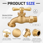VIHOSE 10 Pack Outdoor Spigot Hose Bib 1/2" MIP X 3/4" MHT,Golden - Image 2