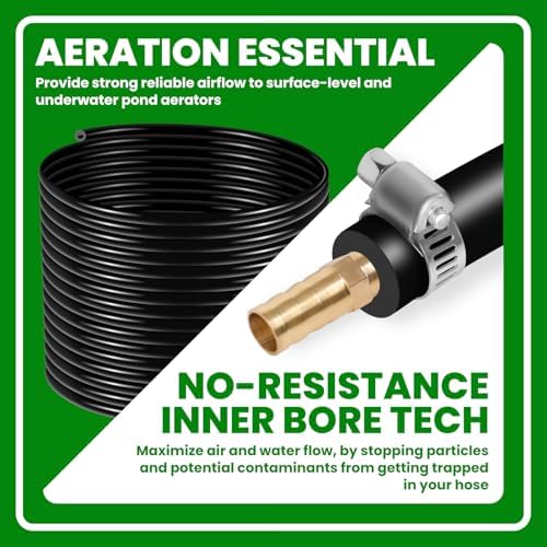 Self Sinking Aeration Hose, 3/8 inch 328 Feet Weighted Pond Aerator Hose Kit with 4 Stainless Steel Hose Clamps and 4 Copper Menders Use for Aquaculture,Garden,Pond (328ft) - Image 5