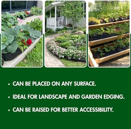 4x4 (16 sq ft) Raised Garden Bed Kit with Built-in Drip Irrigation Watering System – Flexible Fabric Grow Bag Planter for Vegetables, Herbs & Flowers, Outdoor & Indoor, No Tools Required - Image 5