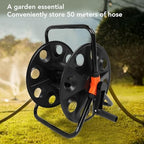 Yoidesu Garden Hose Reel, Freestanding Retractable Hose Winder Holds 164.0ft Water Hose, Heavy Duty Metal Freestanding Water Hose Holder for Garden Lawn Yard - Image 4