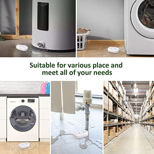 Water Leak Detector Sensor Alarm: Water Flooding Monitor for Home Adjustable Wet Moisture Alert Smart Sink Overflow Monitoring Pipe Leakage Drip Detection Warning for Basement Floor (5*Sensor) - Image 3