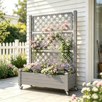 Fancyango Raised Garden Bed with Wheels 61.2" H -Gray by Warmnestforpets