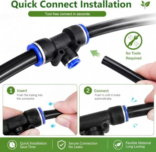 Drip Irrigation Kit Automatic Garden Watering System with Irrigation Drippers & Double Adjustable Misting Nozzles, Weatherproof & Construction(30m/98.4ft) - Image 6