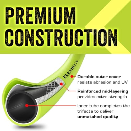 Flexzilla Garden Hose with SwivelGrip, 5/8 in. x 75 ft., Lightweight All-Weather Water Hose, Durable and Flexible, Leak-Free Connections - Image 3